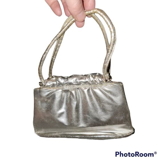 Vintage Ande Mini Metalic Silver Satchel - Picture 1 of 7